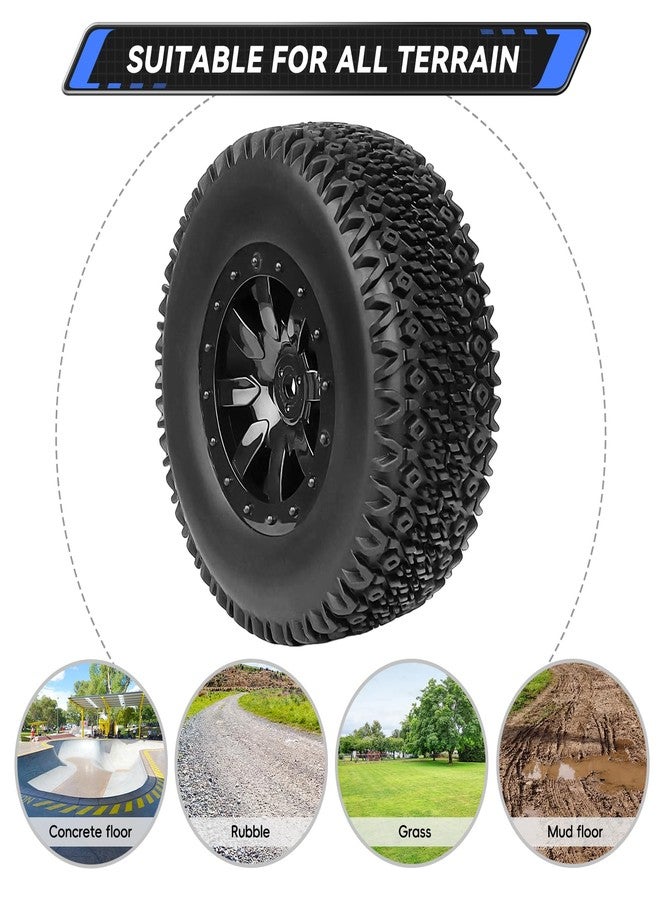 AllinRC RC Short Course Truck Tires 1/10 Scale, High-Performance Pre-glued RC Wheel Rim and Tires Set 12mm Hex with Foam Inserts for Traxxas Slash 4X4 2WD HPI VKAR Redcat HSP LRP 4PCS (Style B) - Image 4